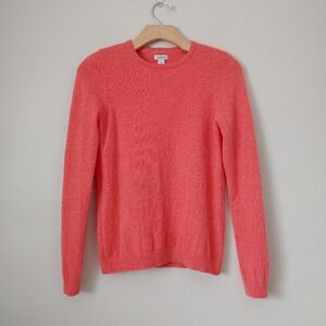 L.L. Bean Classic Cashmere Crewneck Sweater Size XS Salmon Red Pink